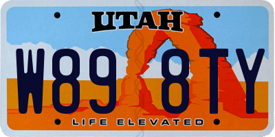 UT license plate W898TY