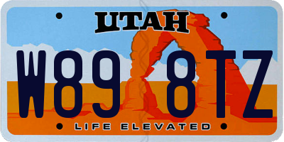 UT license plate W898TZ