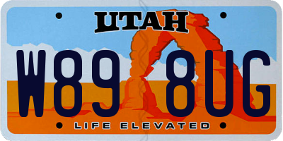 UT license plate W898UG
