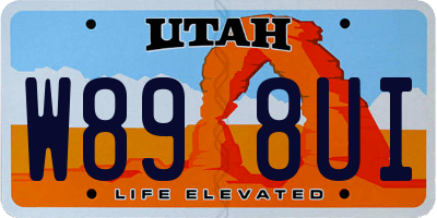 UT license plate W898UI