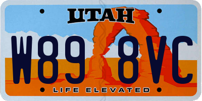 UT license plate W898VC