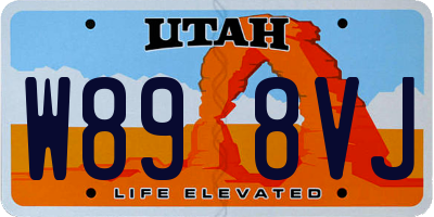 UT license plate W898VJ