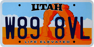 UT license plate W898VL