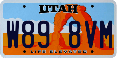 UT license plate W898VM