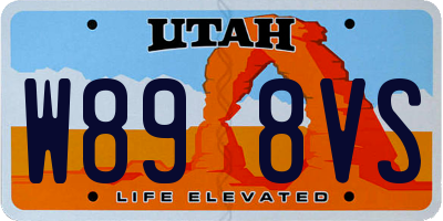 UT license plate W898VS