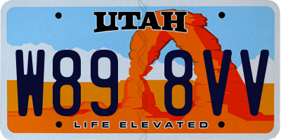 UT license plate W898VV