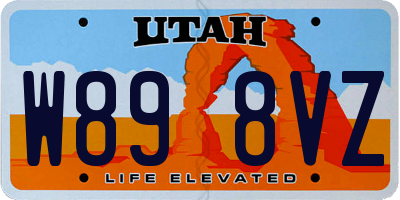 UT license plate W898VZ