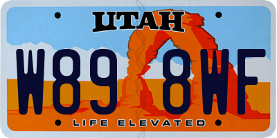 UT license plate W898WF