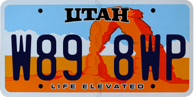 UT license plate W898WP