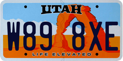 UT license plate W898XE