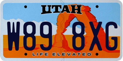UT license plate W898XG