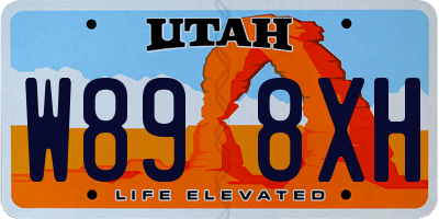 UT license plate W898XH