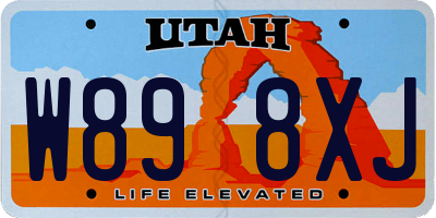 UT license plate W898XJ
