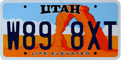 UT license plate W898XT