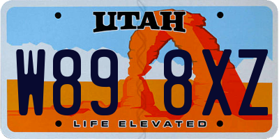 UT license plate W898XZ
