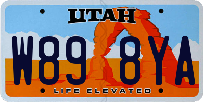 UT license plate W898YA