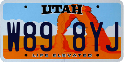 UT license plate W898YJ