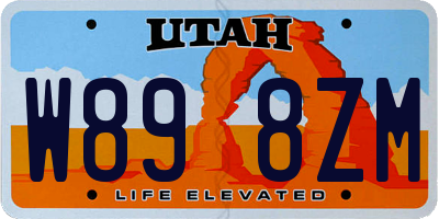 UT license plate W898ZM