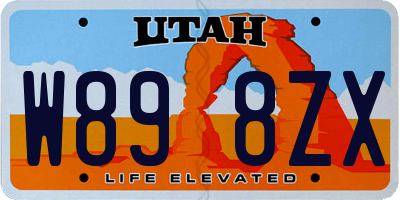 UT license plate W898ZX