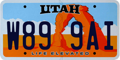 UT license plate W899AI