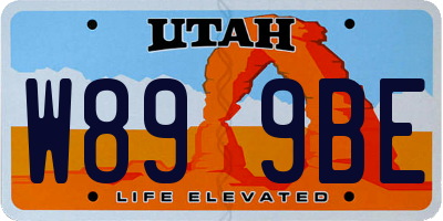 UT license plate W899BE