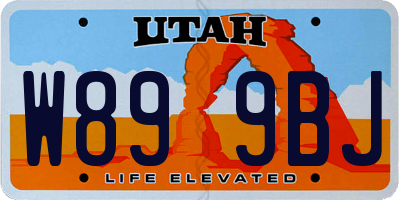 UT license plate W899BJ