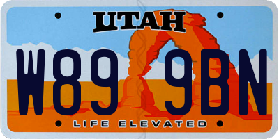 UT license plate W899BN