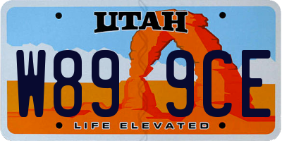 UT license plate W899CE