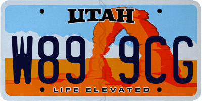 UT license plate W899CG