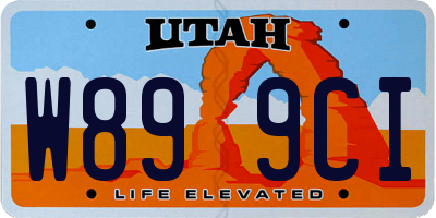UT license plate W899CI