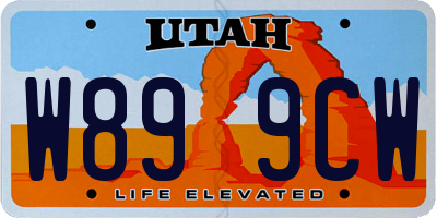 UT license plate W899CW