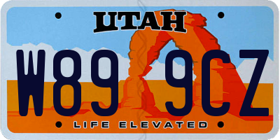 UT license plate W899CZ