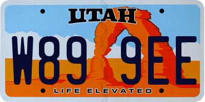 UT license plate W899EE