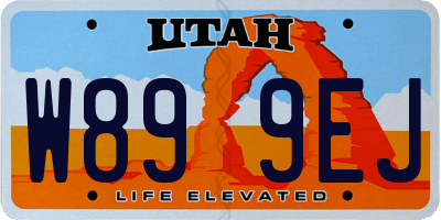 UT license plate W899EJ