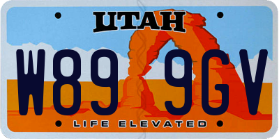 UT license plate W899GV