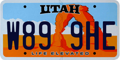 UT license plate W899HE