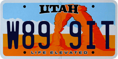 UT license plate W899IT