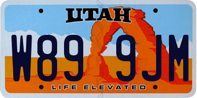 UT license plate W899JM