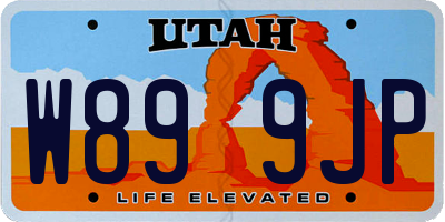 UT license plate W899JP