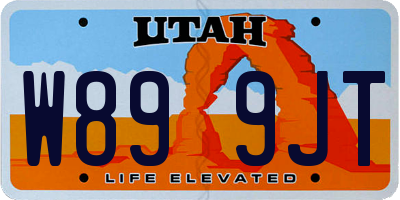 UT license plate W899JT