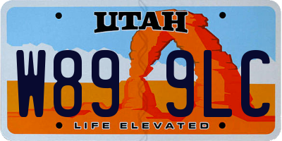 UT license plate W899LC