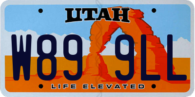UT license plate W899LL
