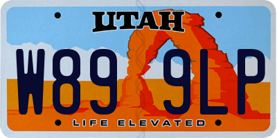 UT license plate W899LP