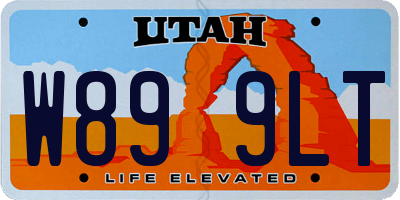 UT license plate W899LT