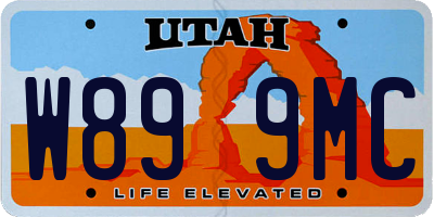 UT license plate W899MC
