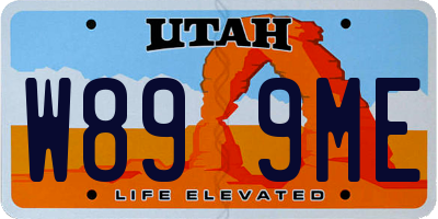 UT license plate W899ME