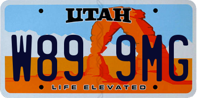 UT license plate W899MG