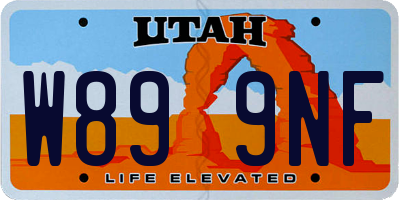 UT license plate W899NF