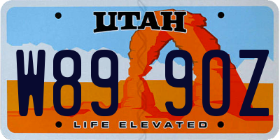 UT license plate W899OZ
