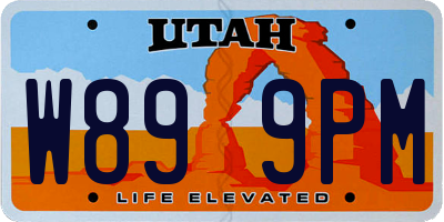 UT license plate W899PM